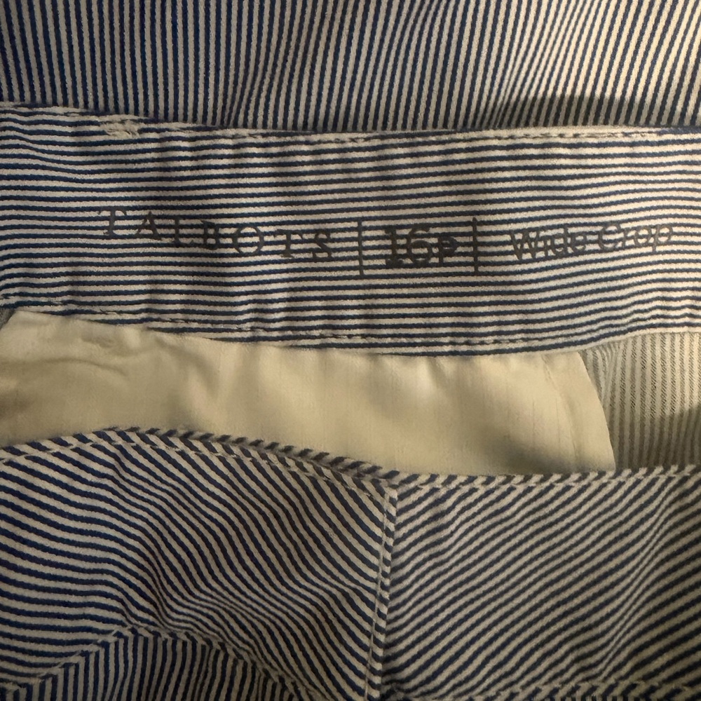 Talbots Blue and White Striped Wide Leg Nautical Crop Pants 16P NWT - Picture 10 of 11